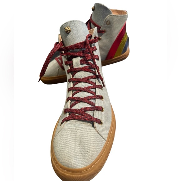 Gucci Men’s Blue Denim Rainbow sneakers size 12 - Picture 2 of 7